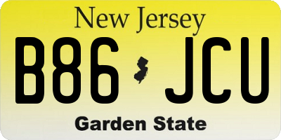 NJ license plate B86JCU