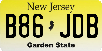 NJ license plate B86JDB