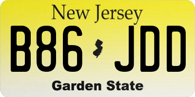 NJ license plate B86JDD