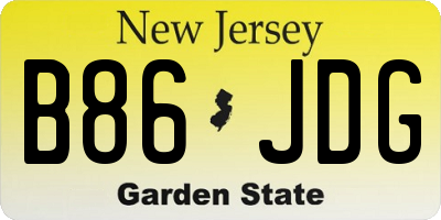 NJ license plate B86JDG