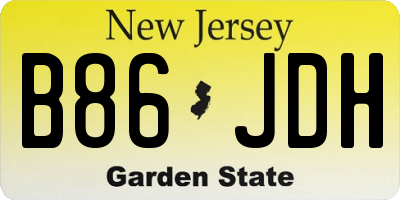 NJ license plate B86JDH