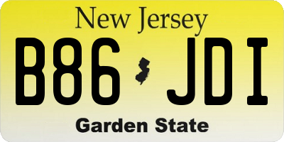 NJ license plate B86JDI