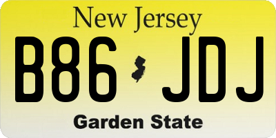 NJ license plate B86JDJ