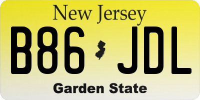 NJ license plate B86JDL
