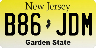 NJ license plate B86JDM