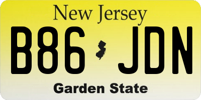 NJ license plate B86JDN