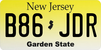 NJ license plate B86JDR