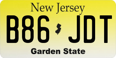 NJ license plate B86JDT