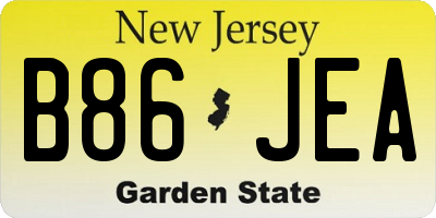 NJ license plate B86JEA