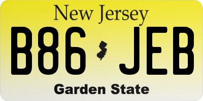 NJ license plate B86JEB