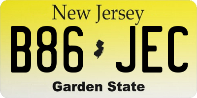 NJ license plate B86JEC