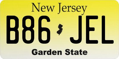 NJ license plate B86JEL