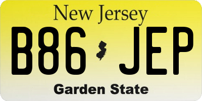 NJ license plate B86JEP