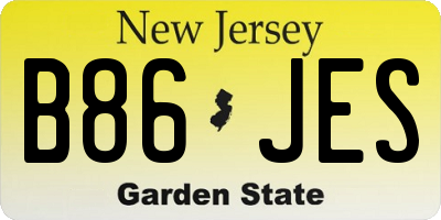 NJ license plate B86JES