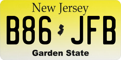 NJ license plate B86JFB