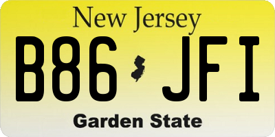 NJ license plate B86JFI