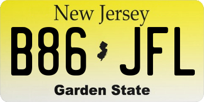 NJ license plate B86JFL