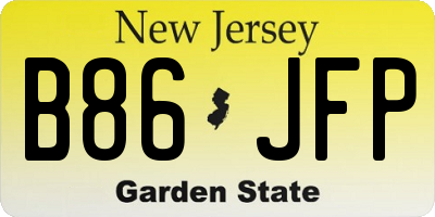 NJ license plate B86JFP