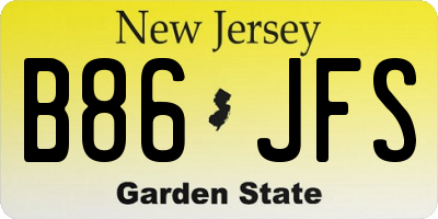 NJ license plate B86JFS