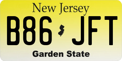 NJ license plate B86JFT