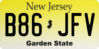 NJ license plate B86JFV