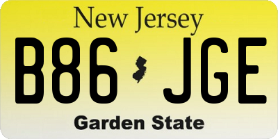 NJ license plate B86JGE