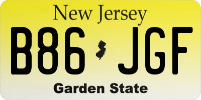 NJ license plate B86JGF