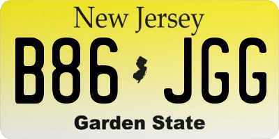 NJ license plate B86JGG