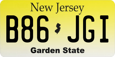 NJ license plate B86JGI