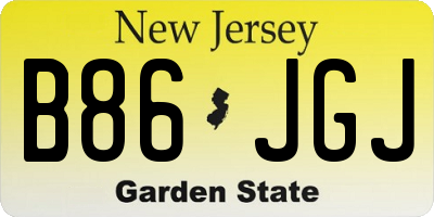NJ license plate B86JGJ