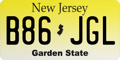 NJ license plate B86JGL