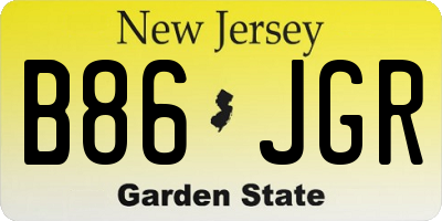 NJ license plate B86JGR