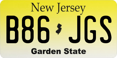 NJ license plate B86JGS