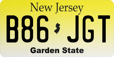 NJ license plate B86JGT