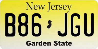NJ license plate B86JGU