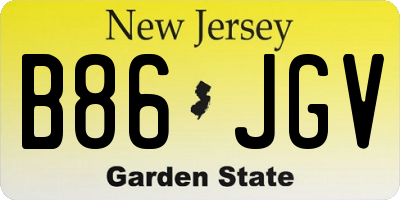NJ license plate B86JGV