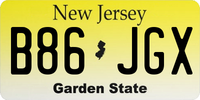 NJ license plate B86JGX