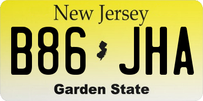 NJ license plate B86JHA
