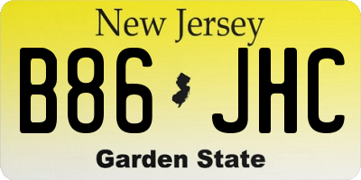 NJ license plate B86JHC