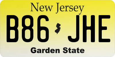 NJ license plate B86JHE