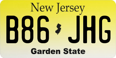 NJ license plate B86JHG