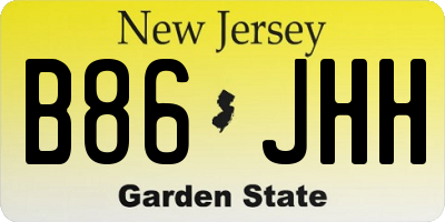 NJ license plate B86JHH