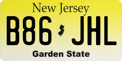 NJ license plate B86JHL