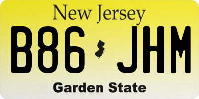 NJ license plate B86JHM