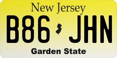 NJ license plate B86JHN