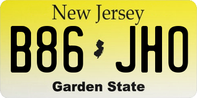 NJ license plate B86JHO