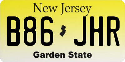 NJ license plate B86JHR