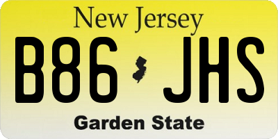 NJ license plate B86JHS