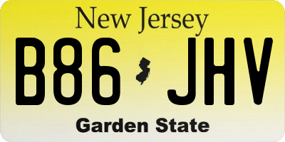 NJ license plate B86JHV