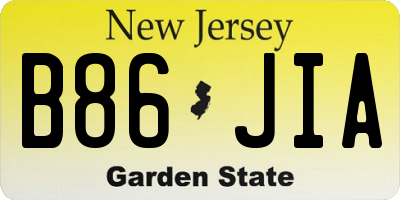 NJ license plate B86JIA